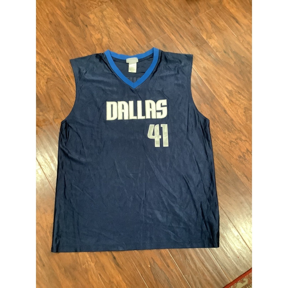Men's Vtg Dirk Nowitzki #41 Dallas Mavericks NBA Basketball Jersey Size XL